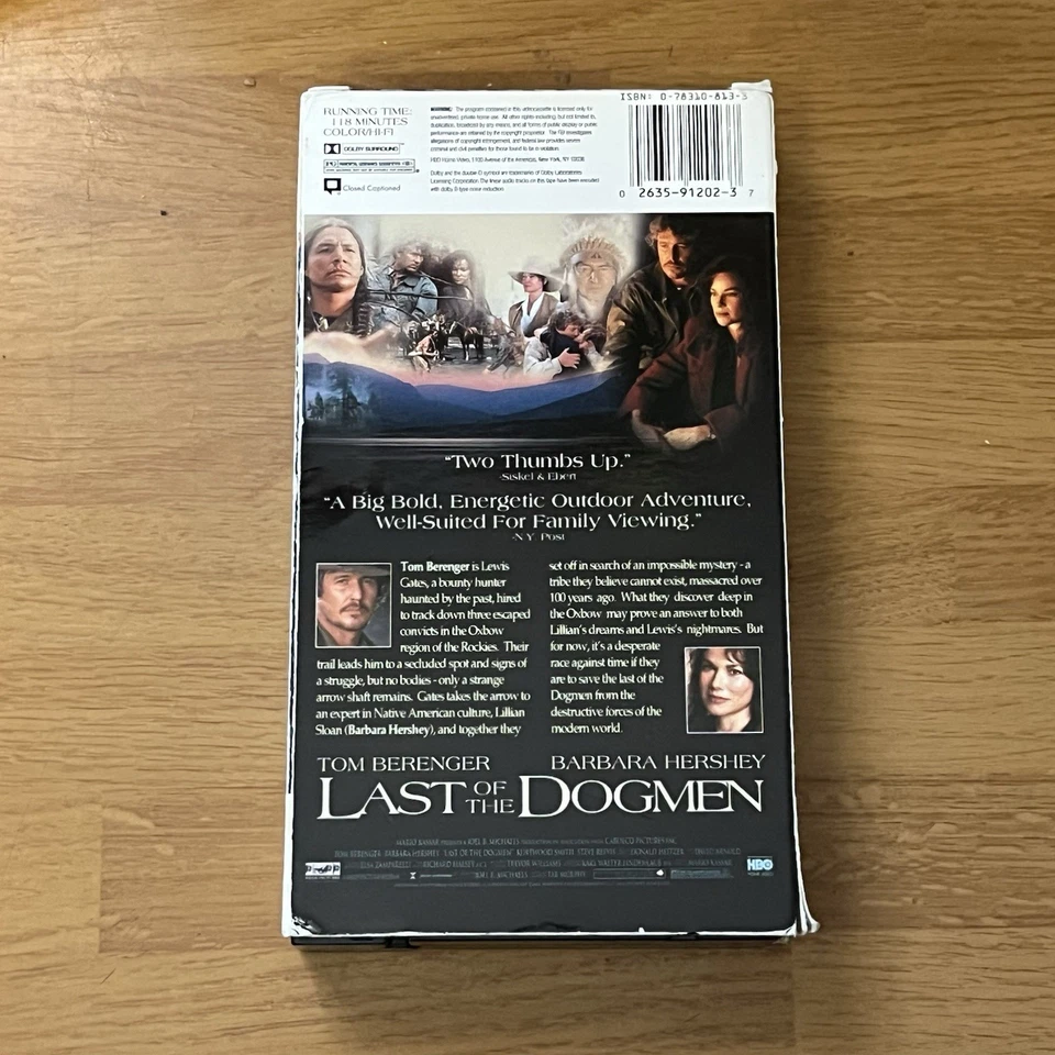 Last of the Dogmen VHS 1996 Western Tom Berenger Barbara Hershey — Foto 2 de 2