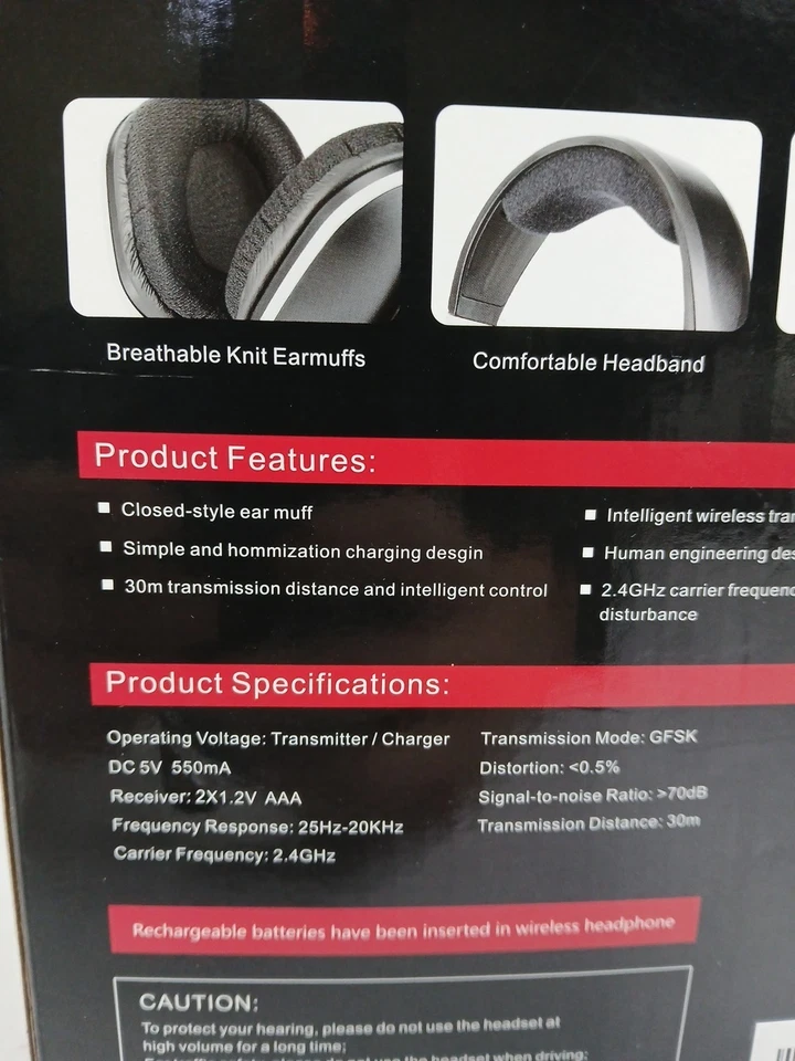 Artiste ADH300 беспроводные ТВ-наушники 2,4 ГГц перезаряжаемые с док-станцией - открытая коробка - Изображение 4 из 4