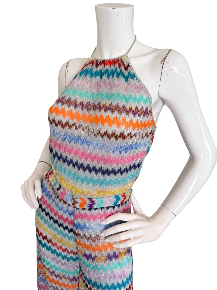 Missoni Mare 连身裤 ZigZag 针织彩虹银色吊带宽腿 40 码 S 码 — 第 4/4 张图片