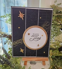 STAMPIN UP CARD KIT- HAPPY NEW YEAR  Makes 4-Set #25.546