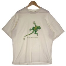 PLAYA DEL CARMEN Iguana Print T-shirt White Size XL Used