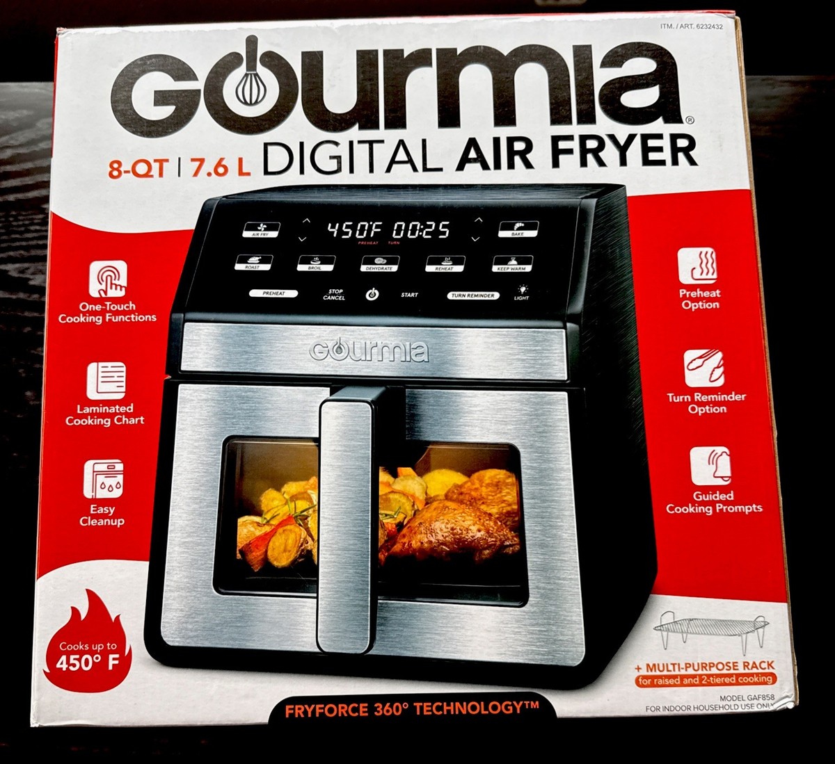 Gourmia GAF858 デジタルエアフライヤー 8QT 楽天市場】グルミア デジタルエアーフライヤー GOURMIA 7.5