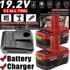 2Pack 8.0Ah for Craftsman 19.2V Lithium XCP Battery C3 DieHard 11375 / Charger