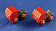 BRIO Pair of TRUCKS 33524 1985 RIMLESS Wooden Railway Imperfect