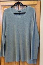 NWT Eileen Fisher Sea Foam Green Merino Wool Pullover Top Sweater 228 1X