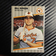 Fleer 1989 Billy Ripken #616 Orioles Baseball Card Black Square Error