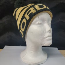 Nike Air Jordan Youth Knit Pom Beanie Hat Yellow Black Jumpman Logo Winter Cap