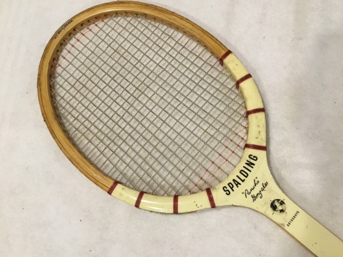 Vintage Spalding Pancho Gonzales Autograph Wooden Tennis Racquet