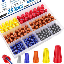 Wire Nuts 255Pcs Wire Nuts Assortment Kit 22-10AWG Twist Wire Connectors Electri