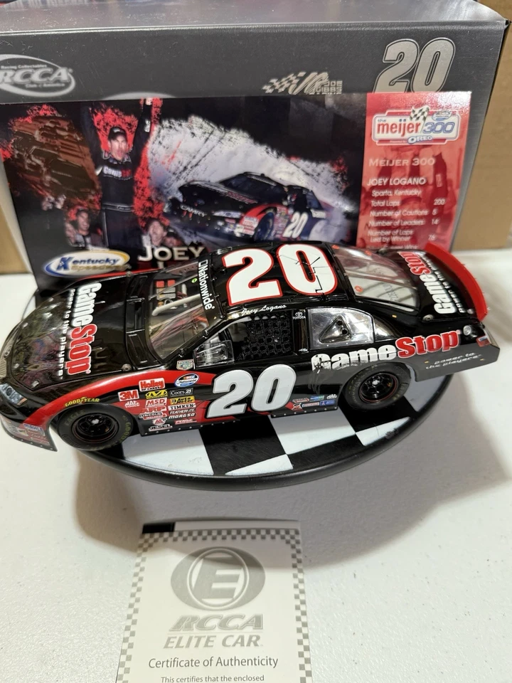 Joey Logano ELITE #20 GameStop Kentucky Win 2008 1/24 Nascar Diecast - Image 2 of 4