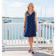 Gap Factory Dress Womens L Fisherman Nautical Sailboats Spring Casual Preppy