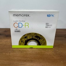 NEW Memorex LightScribe CD-R 52x 700mb 80 Minute Recordable Compact Disc 10-Pack
