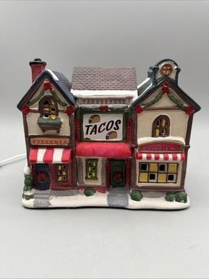 Holiday Time Victorian 2023 Pizza Tacos & Burgers Christmas Village EUC