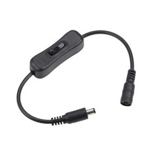 Inline DC Power Switch Extension Cable 5.5mm x 2.1mm Male Female Barrel for 12V