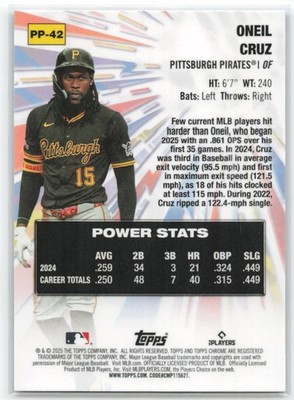 2025 Topps Chrome Update Power Players Oneil Cruz #PP-42