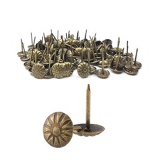 Upholstery Tacks Daisy Pattern Bronze 100PCS 7/16 Inch Decorative Furniture Nail