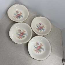 Vintage Cunningham & Pickett Wayside Fruit Bowls Gold Trim Set Of 4