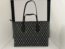 Borsa tote Emporio Armani - stampa diamante bianco e nero - borsa con logo di design