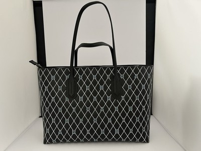 Emporio Armani Tote Bag   Black & White Diamond Print   Designer Logo Purse