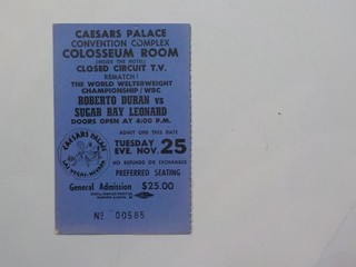 ROBERTO DURAN vs SUGAR RAY LEONARD II Boxing Ticket Fight Sports Event Boxers