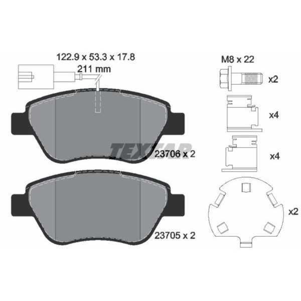 Textar BremsbeläGe Vorne FüR Fiat Grande Punto Alfa Romeo Mito Bipper Tepee-image