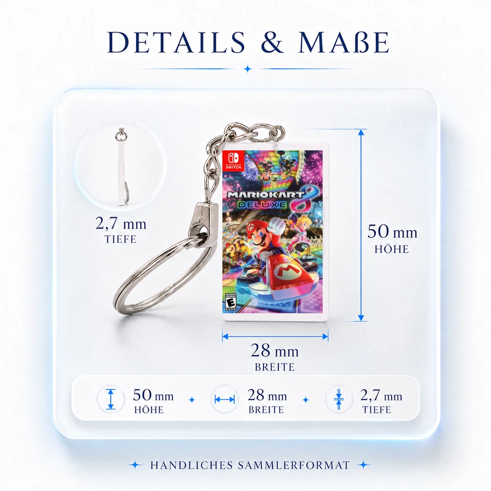 Nintendo Switch Miniatur Spielhülle Schlüsselanhänger Spieleauswahl Geschenk - Bild 4 von 4