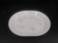 Corelle Corning PINK TRIO 12” Oval Serving Platter Pastel Flowers Swirl USA