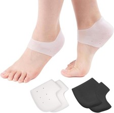 2 Pairs Silicone Heel Cups for Pain Relief - Soft Heel Protectors for Plantar Fa
