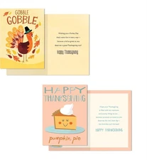 Designer Greetings 16 Thanksgiving 16 Pack, Gold, Glitter, White, Orange 