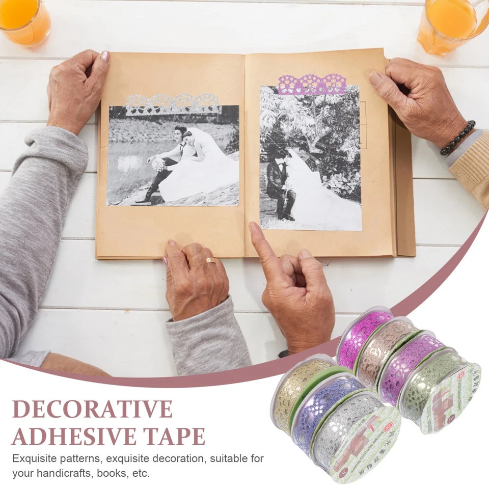 7 Rolls Bande Masquage Paillettes Ruban Adhesif Decoratif Décoration - Photo 4/4