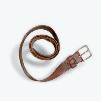 Vintage Bison Leather Belt 36 Handmade USA Cherry Creek CO Full Grain Brown