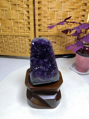 4.1LB Natural Amethyst Cluster quartz cluster crystal mineral specimen gift+base