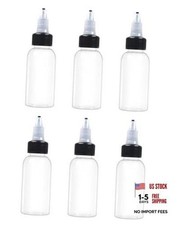 6 Pcs 1oz Plastic Squeeze Bottles with Twist Top Cap, 30ml 1oz 6Pack Clear