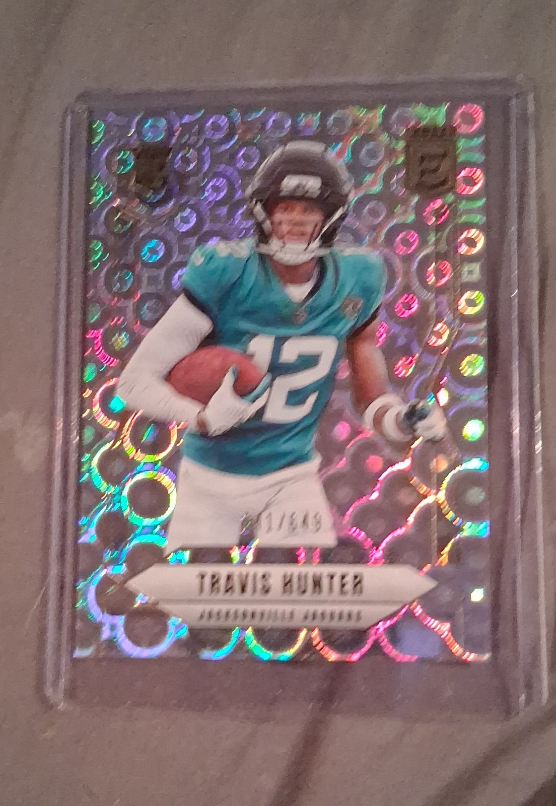 2025 Panini Donruss Elite - Rookies Travis Hunter #114 Lavender Pyramids /649 RC