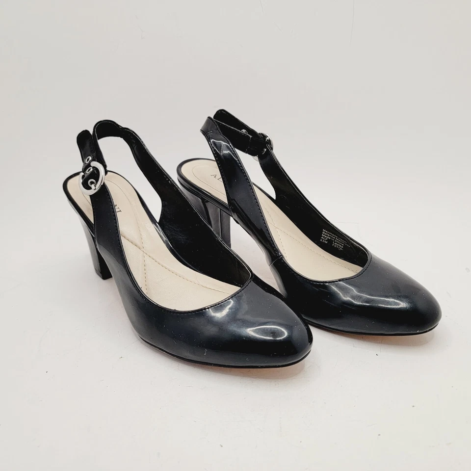 Tacones Alfani "Laylaa" para mujer 6,5 M charol negro punta redonda Foto 2 de 4