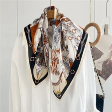 Boutique 100% Mulberry 12 Momme Silk Scarf Printing Square Bag Neck Scarf 65cm~