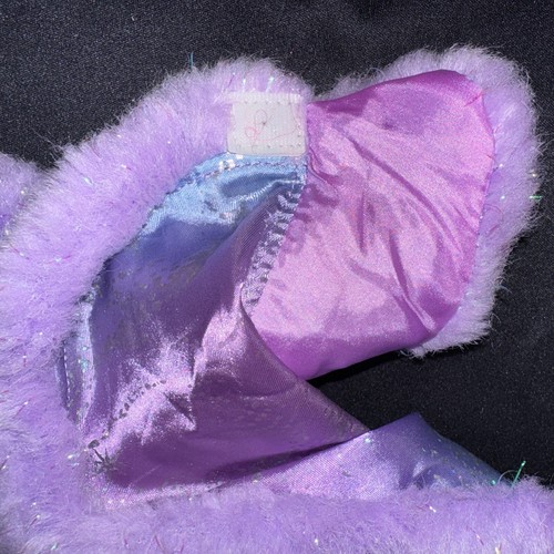 Capa metálica forrada de piel púrpura Build a Bear Workshop BABW reno brillante - Imagen 8 de 9