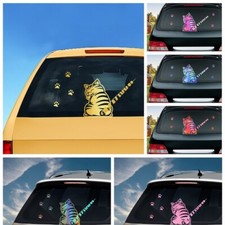 3D Reflective Cat Moving Tail Paws Car Wiper Sticker Windshield Decal Waterproof