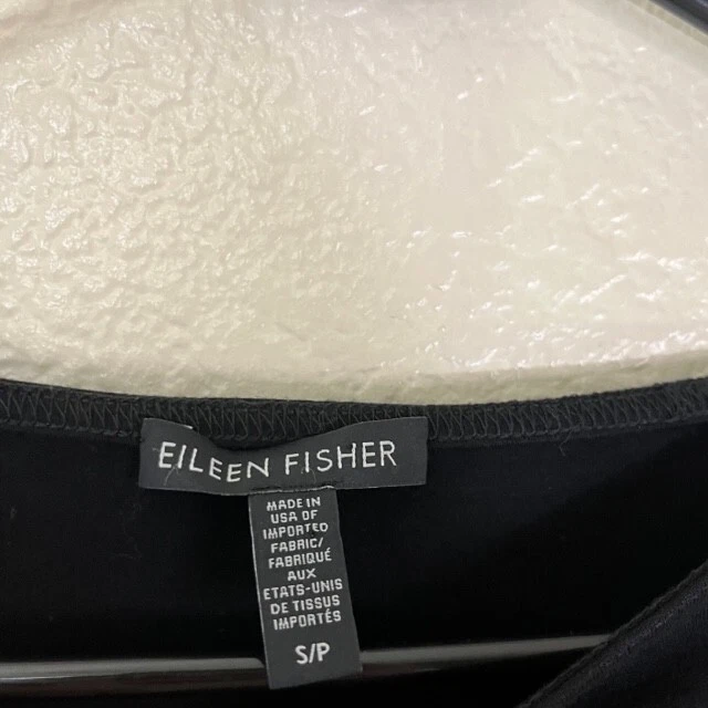 Eileen Fisher Top Womens Small Tunic Cap Sleeve Viscose Stretch Laggenlook Black - Image 3 of 4