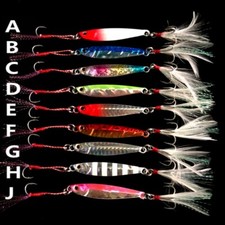 10 Pack Lead Metal Shore Casting Jigging Lure 5g-30g Spoon Bait Saltwater Lures