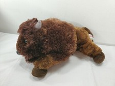 11" Aurora Brown Plush Buffalo Bean Bag Stuffed Animal Realistic