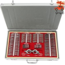 266Pcs Optical Trial Lens Set Optometry Kit Metal Rim Aluminum Box Trial Frame