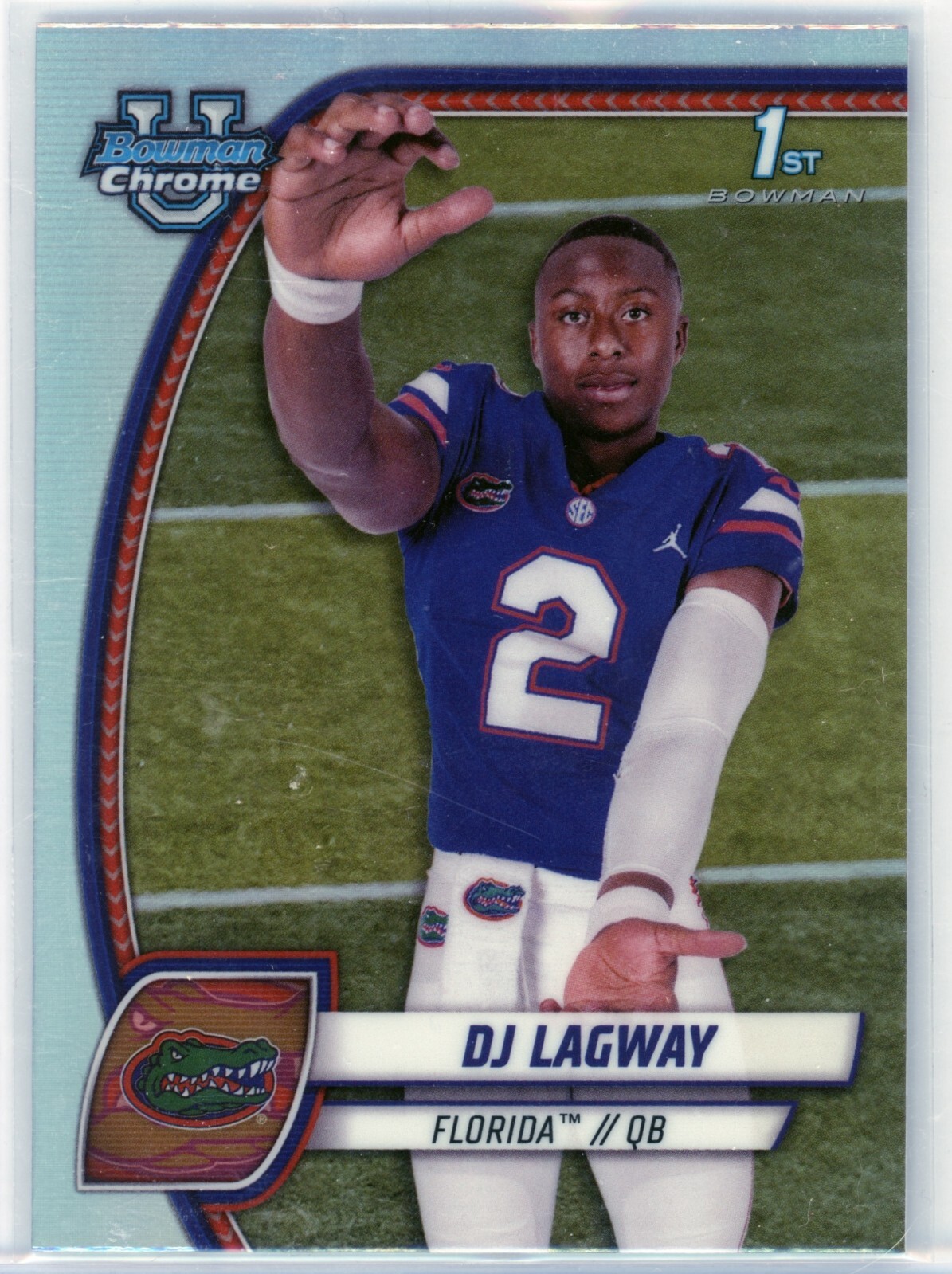 2024 Bowman University Chrome #63 DJ Lagway Refractor RC #63 Florida Gators