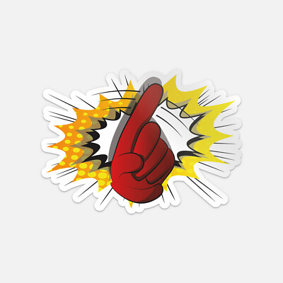 Comic Book Finger Saying No Vinyl Sticker Decal