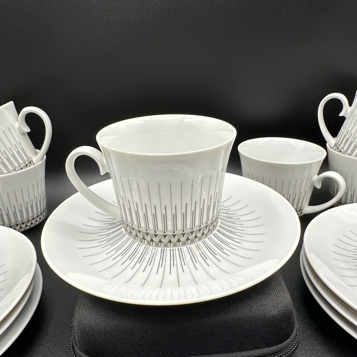 Set (8) Eva Zeisel Rhapsody Japan Norleans China MCM Modern Cups