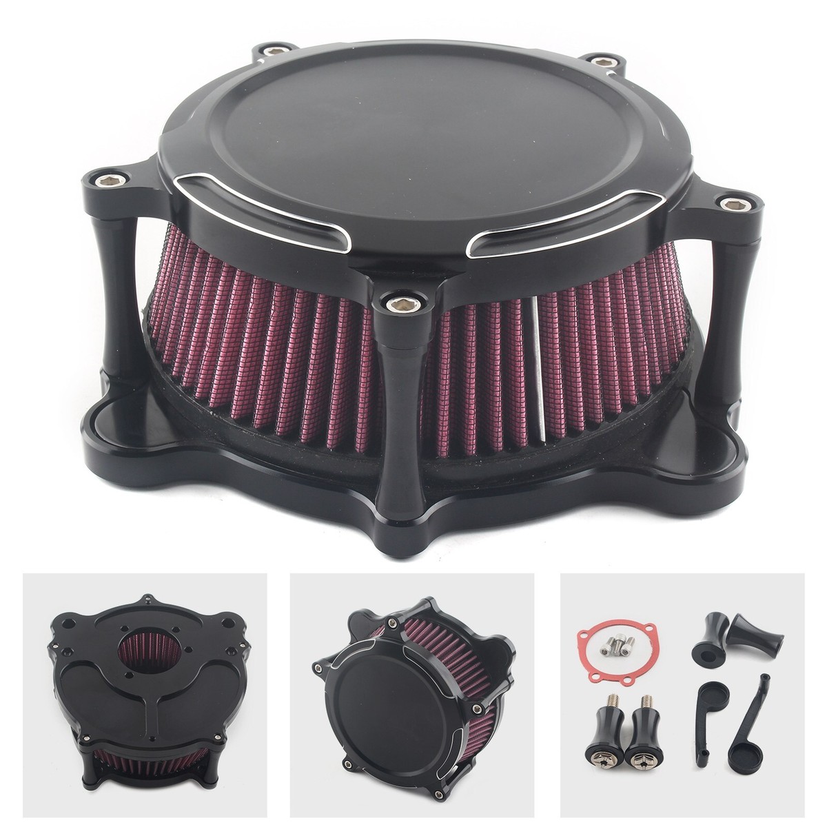 Clear Air Cleaner Red Intake Filter For Harley Dyna Street