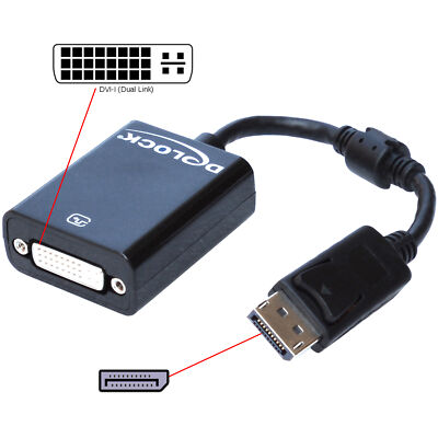 DELOCK ADAPTER DVI I DVI-I DVII DUAL LINK DUALLINK DISPLAYPORT DISPLAY PORT M62