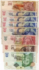 SOUTH AFRICA LOT 680 RANDS. 8 NOTES. ANIMALS. BARGAIN. 5RW 12MAR
