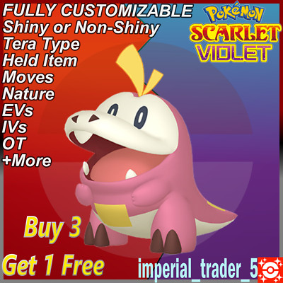 Pokémon Scarlet and Violet   Shiny Fuecoco   W/ Best 6IV Customizable