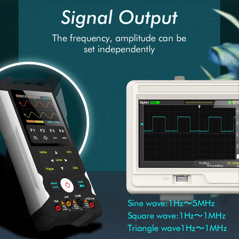 3 IN 1 Digital Oscilloscope 80MHz 250MSa/s Multimeter Signal Generator Bandwidth - Image 4 of 4